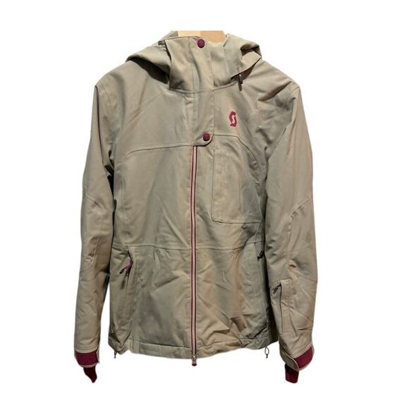 Scott Dryo snowboarding skiing jacket women's coat sz medium tan and pink - Picture 1 of 10